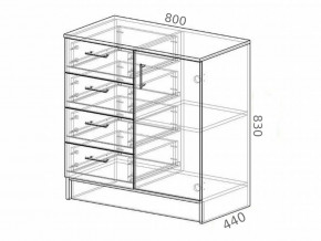 Комод К800-1Д ЛДСП ясень шимо в Заводоуковске - zavodoukovsk.magazinmebel.ru | фото - изображение 2