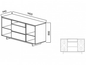 Комодино Moderno-1400 Ф2 в Заводоуковске - zavodoukovsk.magazinmebel.ru | фото - изображение 4