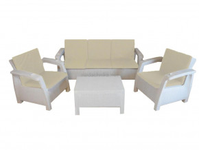 Комплект уличной мебели Yalta Premium Terrace Triple Set белый в Заводоуковске - zavodoukovsk.magazinmebel.ru | фото