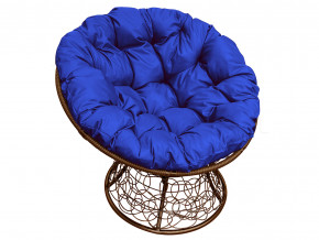 Кресло Папасан с ротангом синяя подушка в Заводоуковске - zavodoukovsk.magazinmebel.ru | фото