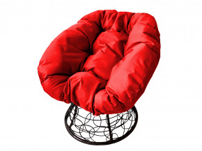 Кресло Пончик с ротангом красная подушка в Заводоуковске - zavodoukovsk.magazinmebel.ru | фото