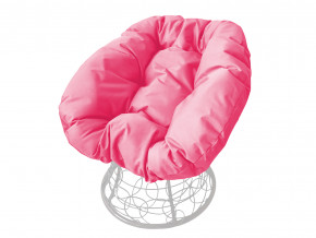 Кресло Пончик с ротангом розовая подушка в Заводоуковске - zavodoukovsk.magazinmebel.ru | фото