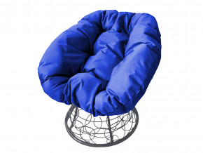 Кресло Пончик с ротангом синяя подушка в Заводоуковске - zavodoukovsk.magazinmebel.ru | фото - изображение 1