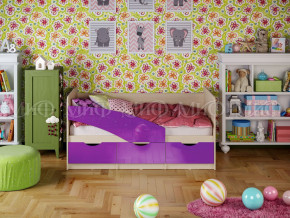 Кровать Бабочки 1600 Фиолетовый металлик в Заводоуковске - zavodoukovsk.magazinmebel.ru | фото