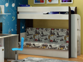 Кровать двухъярусная Карамель 75 венге ткань биг бен в Заводоуковске - zavodoukovsk.magazinmebel.ru | фото