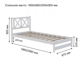Кровать односпальная Аист-7 Классика белый 2000х900 мм в Заводоуковске - zavodoukovsk.magazinmebel.ru | фото - изображение 2