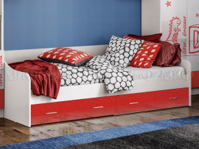 Кровать с ящиками Вега Алфавит Красный в Заводоуковске - zavodoukovsk.magazinmebel.ru | фото - изображение 1
