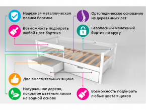 Кровать-тахта Svogen с ящиками и бортиком бежевый-белый в Заводоуковске - zavodoukovsk.magazinmebel.ru | фото - изображение 4