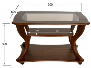 Стол журнальный Маэстро со стеклом СЖС-02 орех в Заводоуковске - zavodoukovsk.magazinmebel.ru | фото - изображение 2